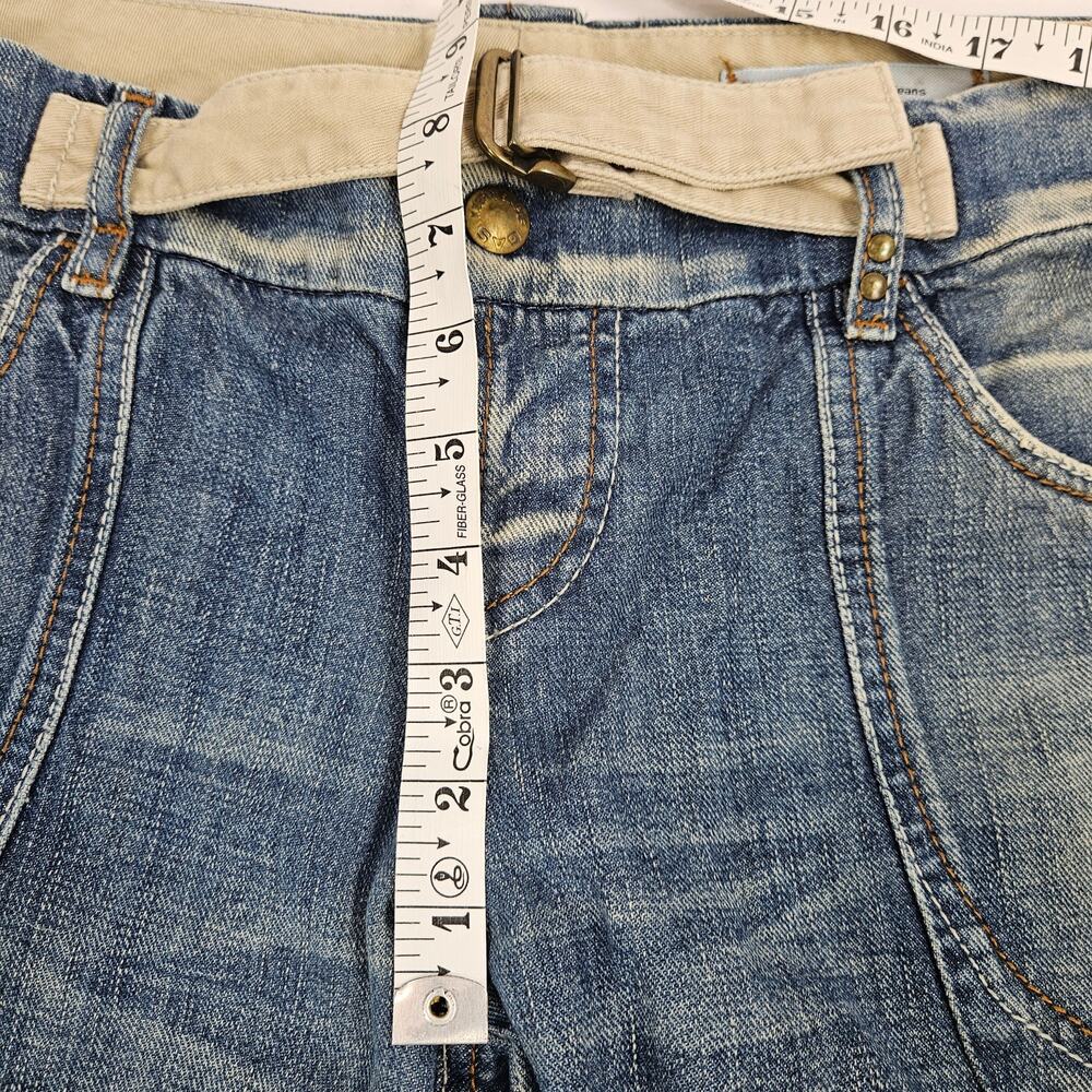 Vintage Low-Rise Jeans Euro GAS Cyber Y2K Twisted Stitch Distressed Denim - 30 - Picture 6 of 9